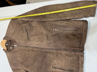 Chaqueta de cuero marrón para hombre