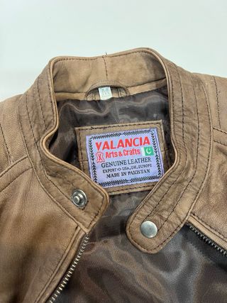 Chaqueta de cuero marrón para hombre