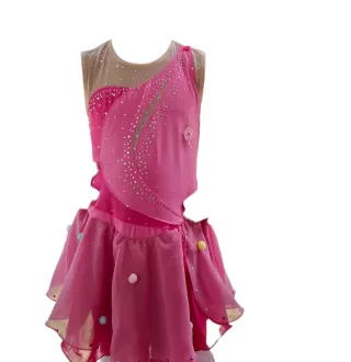 Mallot Patinaje Artístico Rosa Brillante T7-8