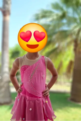 Mallot Patinaje Artístico Rosa Brillante T7-8