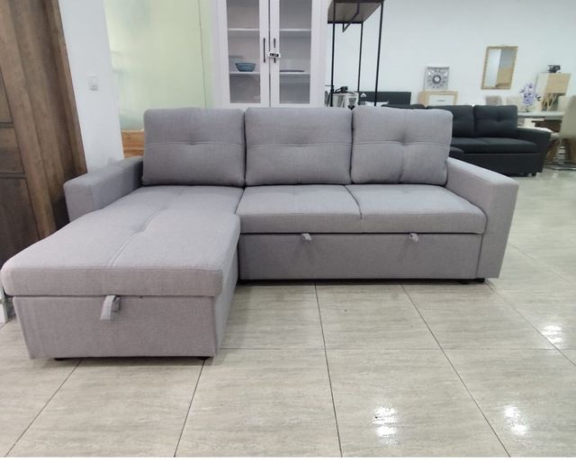Sofá chaise longue cama – Arcón incluido – 215cm