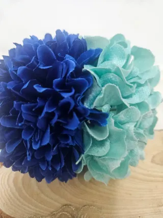 Conjunto Flamenca Azul y Dorado