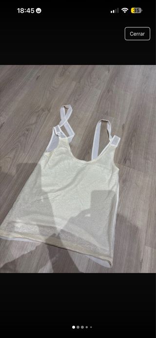 Top fiesta dorado y blanco