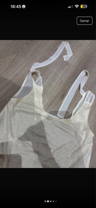 Top fiesta dorado y blanco