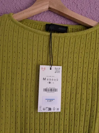 Jersey Zara verde manga acampanada Talla M