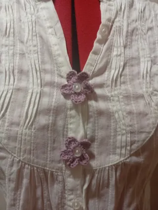 Flores de crochet para ojal de camisas