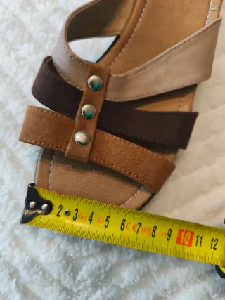 Sandalias Elegance Talla 37 Marrón Beige