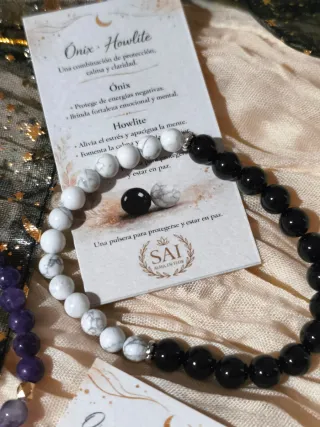 Pulsera Onix y Howlite SAI