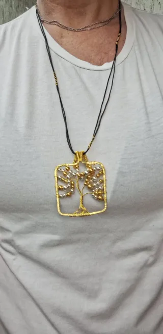 Collana Albero della Vita ciondolo colore oro
