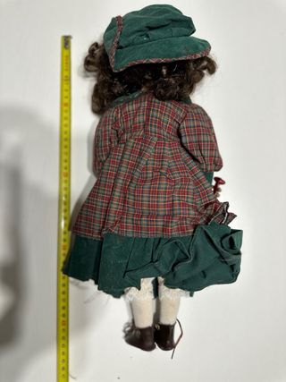 Muñeca Porcelana Colección Violín Vestido Escocés