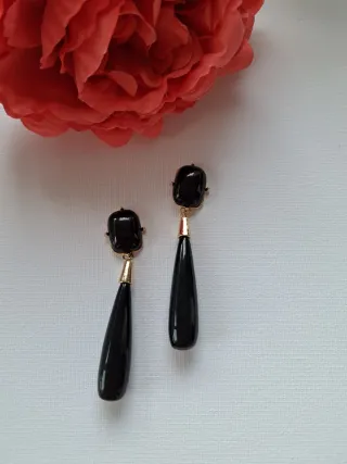 Pendientes Flamenca Negros y Dorados