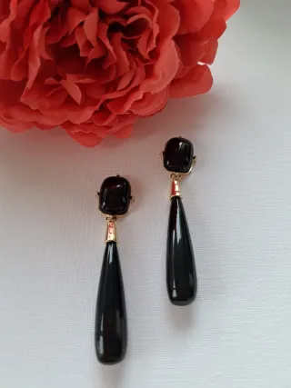 Pendientes Flamenca Negros y Dorados