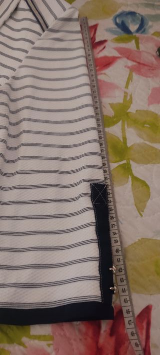 Blusa Ana Colmenero, azul/blanco, talla 50