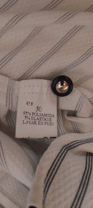 Blusa Ana Colmenero, azul/blanco, talla 50