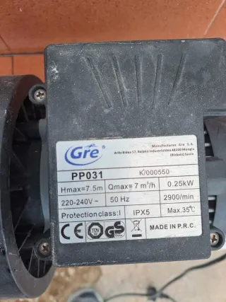 Bomba Piscina Gre PP031