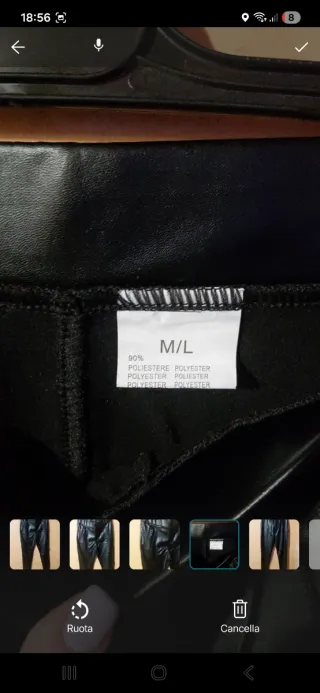 Leggings donna neri con zip taglia M/L