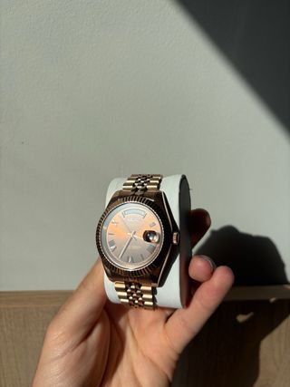 Reloj Seiko Day-Date Dorado Marrón