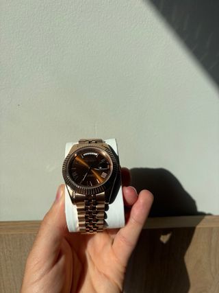 Reloj Seiko Day-Date Dorado Marrón