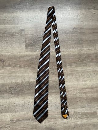 Massimo Dutti Corbata Vintage Tie Rayas Marrón