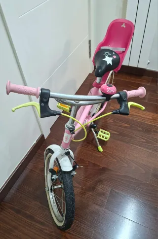 Bicicleta infantil 16 rosa con asiento