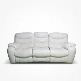 Divano e poltrone in pelle bianca motorizzati