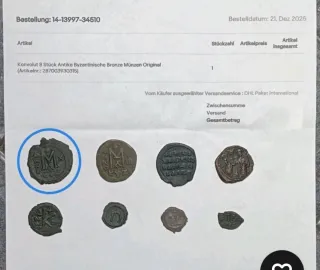 Moneta Bizantina. Giustino II e Sofia 565-578 dC.