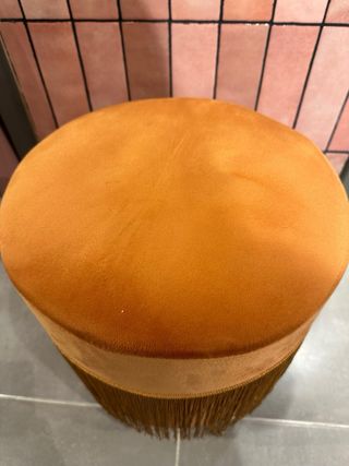 Juego de 3 taburetes bajos naranjas