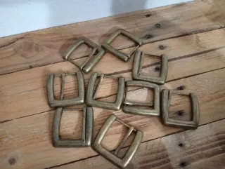 Lote 9 Hebillas Cinturón Bronce Vintage