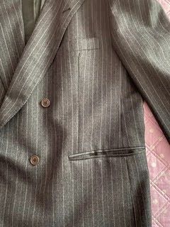 Traje Emidio Tucci Lana Raya Gris Talla XXXL