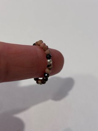 Anillo elástico rodonita natural