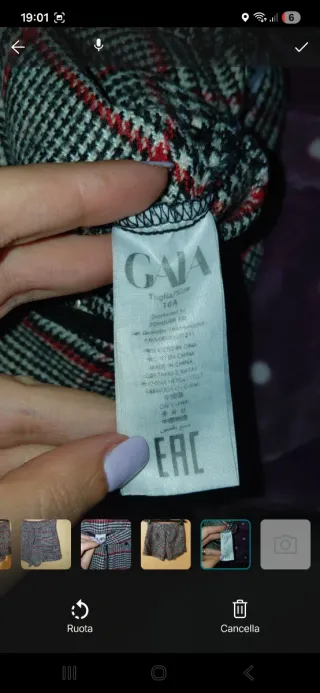 Pantaloncini bambina Gaia 10 anni