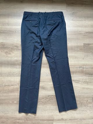 Pantalón Vintage Traje Hombre Talla 52 Negro Slim
