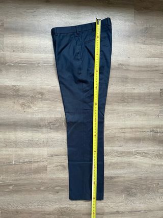 Pantalón Vintage Traje Hombre Talla 52 Negro Slim