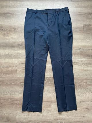 Pantalón Vintage Traje Hombre Talla 52 Negro Slim