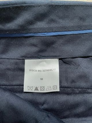 Pantalón Vintage Traje Hombre Talla 52 Negro Slim