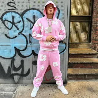 Conjunto Streetwear Rosa Premium Hoodie + pantalón