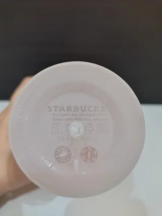 Vaso Starbucks Floral Naranja Transparente