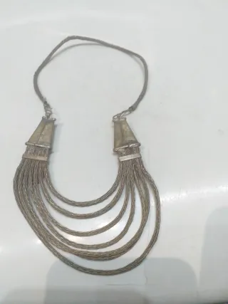 Collar Etnico Tribal Plateado