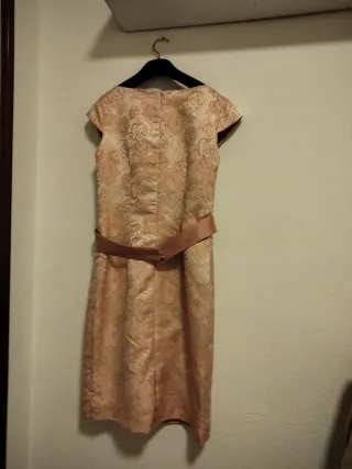 Vestido y Chaqueta Talla 42 Oro Rosa