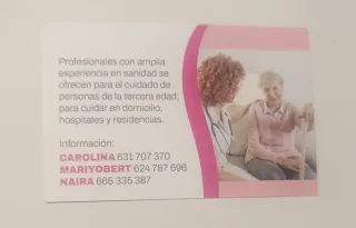 SERVICIO DE CUIDADO A PERSONAS DE TERCERA EDAD