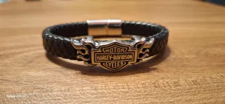 Bracciale Harley Davidson Pelle Nera