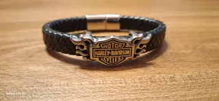 Bracciale Harley Davidson Pelle Nera