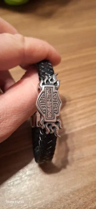 Bracciale Harley Davidson Pelle Nera