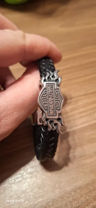 Bracciale Harley Davidson Pelle Nera