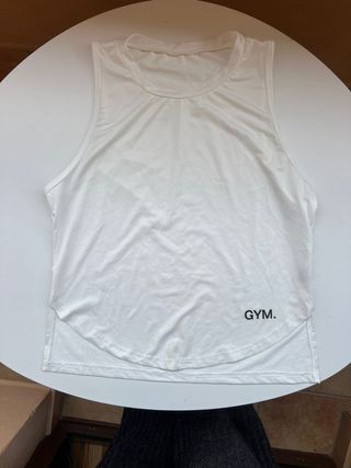 Camiseta deportiva fitness blanca Talla S