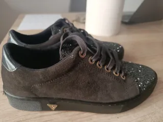 Zapatillas Porronet Mujer Negro y Plata