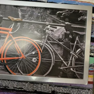 Cuadro fotografía bici clásica canal Ámsterdam