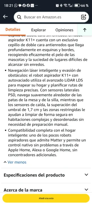 Robot Aspirador SwitchBot K11+ Blanco