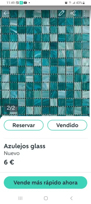 Azulejos mosaico glass turquesa