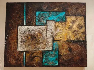 Cuadro al oleo pintado a mano texturizado